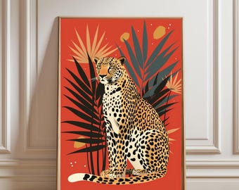 Cheetah Wall Art Print - Luxury Cheetah Print, Boho Wall Art, Cheetah Print, Maximalist Decor,, Digital Prints ,Wall Art,Art Prints,