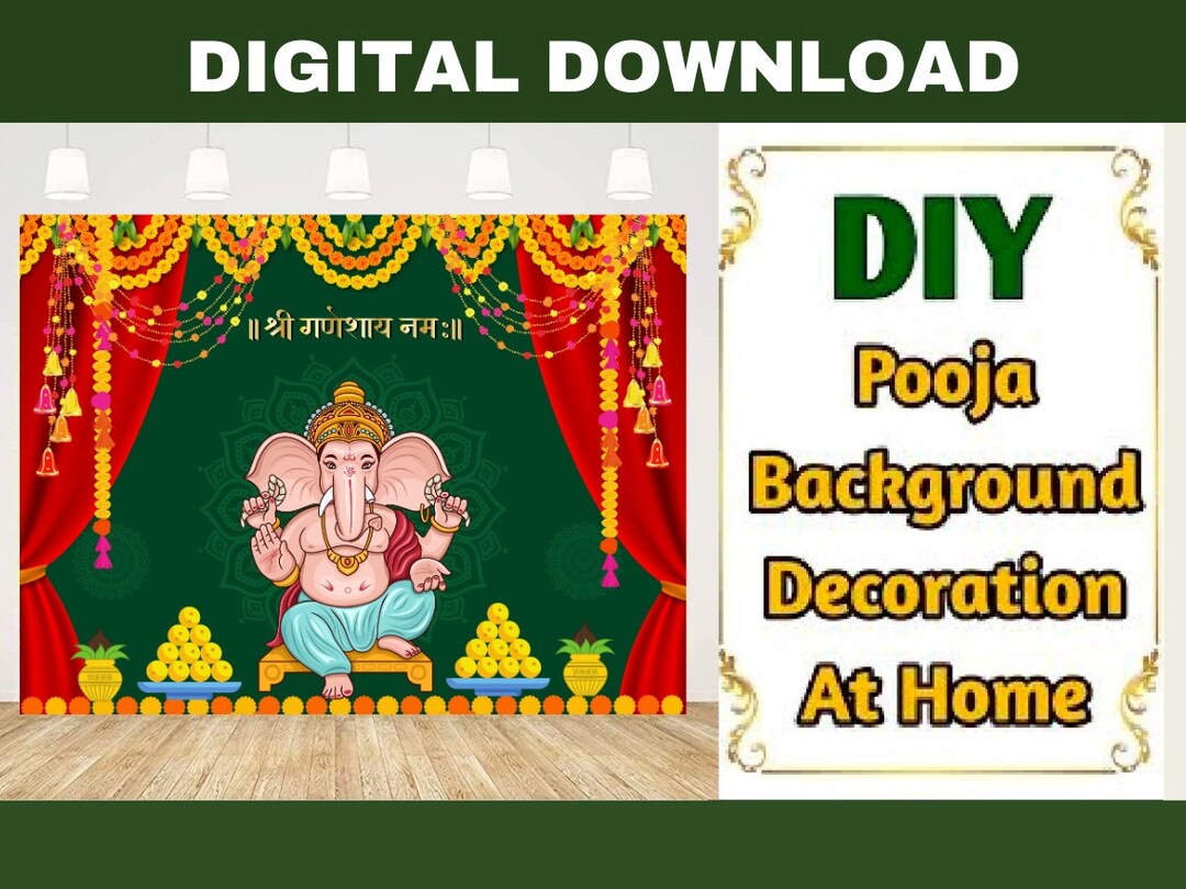Ganesha Backdrop Pooja Backdrop Digital Backdrop Pooja Etsy