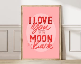 I Love You Wall Art Print, Romantic Printable Poster, Valentine's Day Decor, Couple Bedroom Wall Art, Digital Download