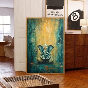 Ganesha art, ganesha painting, abstract art, spiritual art, wall art prints, printable wall art, wall decor, indian decor, hindu art