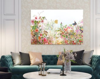 Flower Painting - Abstract Watercolor Floral Art, Modern Wall Decor, Handmade Artwork, Nature-Inspired Home Decoration
