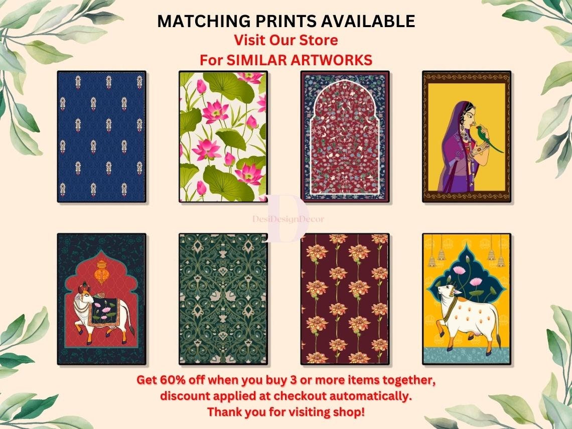 Indian Folk Art living Room Decor Green Art Indian Etsy