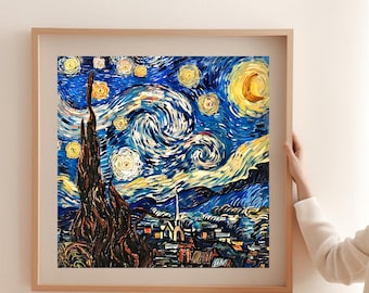 ゴッホの「星月夜」版画：修復された傑作ポスター - Etsy 日本