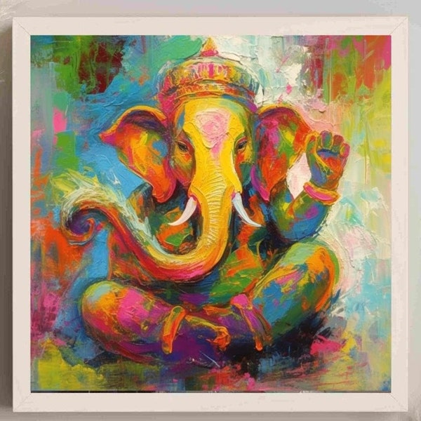 Lord Ganesha Wall Art , Hindu God Lord Ganesha Print, Ganesha, Ganesha Painting, Hindu Art, Hinduism, Wall Art