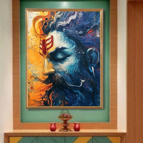 Shiv, instant download,Shiva poster, Shiva wall art, Hindu God art, God print, Shiva Poster,