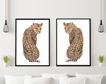 Lámina artística de tigre - Arte mural de la selva, ilustración de tigre