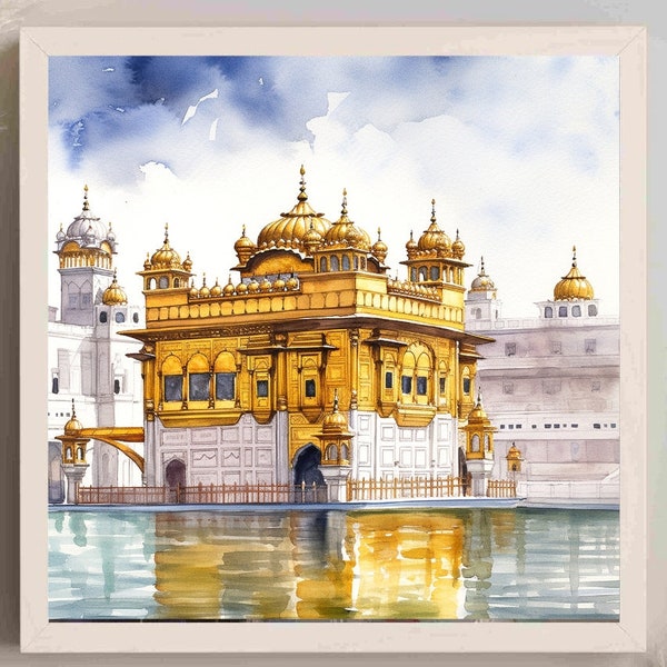 Golden Temple Amritsar | Watercolor Art | Digital Art | Indian Art | Indian Architecture | Indian Culture  | Golden Temple  |Punjab India