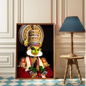 Kathakali Dancer Face Kerala Mural Painting , Home Decor Gift , Indian Classical Gift , Kerala Dance Indian,Kerala Wall Art,