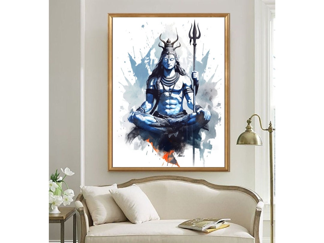 Lord Shiva Print, Shiva Wall Art, Indian God Wall Art, Hindu Wall Art ...