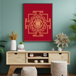 Yantra painting, Spiritual gift, Yantra mandala, wall art, Meditation art, Digital download, Vastu yantr