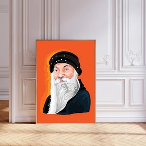 Osho Wall Art, Osho , Osho Picture , Acharya Rajneesh, Spiritual Guru, Poster Print,, Digital Prints ,Wall Art,Art Prints,