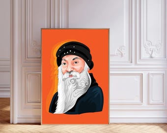 Osho Portrait Print | Golden Artwork Frame (11 X 14 Inch) - Etsy
