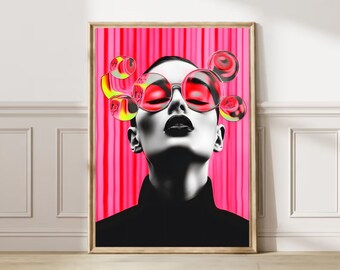 funny retro woman, funny quotes, printable wall art, housewife print, trendy wall art, vintage aesthetic, funny female quote, retro woman,
