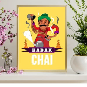 Kadak Chai Wall Art |  South Asian Art |  Indian Art Print | Chai | Indian Tea | Indian Art | Indian Wall Art