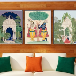 Mughal Art Print Set, Indian Folk Decor (Digital Download) image 1