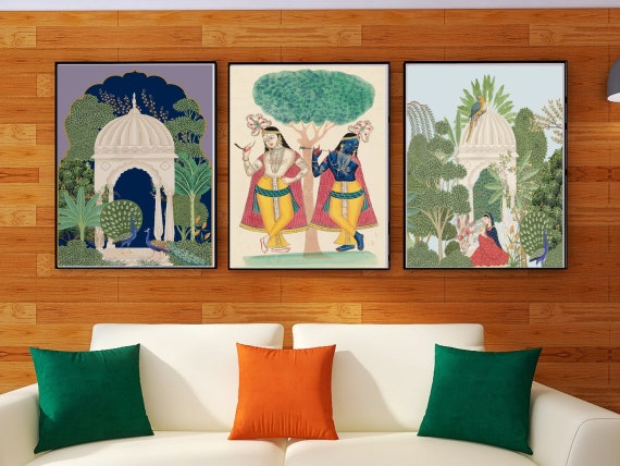 Mughal Art Print Set, Indian Folk Decor (Digital Download)