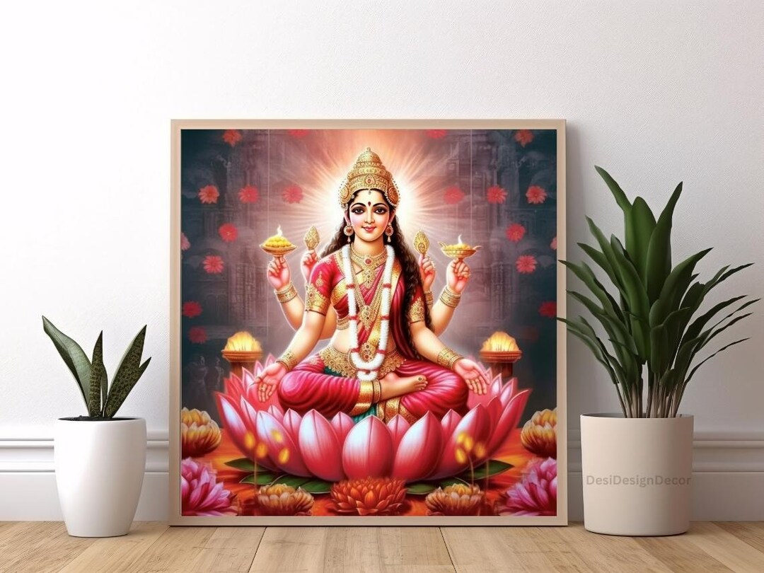 Lakshmi, Goddess Lakshmi Print, Lakshmi Puja, Diwali Poster, Lakshmi ...
