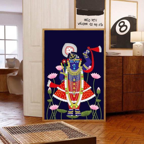 Shrinath Ji Pichwai Painting, Indian Folk Art (digital Download