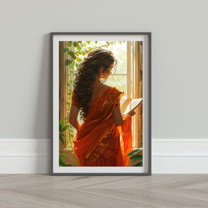South Asian Art Print, Traditional Indian Desi Art, Brown Girl Artwork, South Indian Print Gift, Indian Traditional Art, Asian Women WallArt
