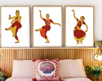 Bharatanatyam-Kunst, Desi-Kunst, Tamilische Mädchenkunst, Südasiatische Kunst, Indische Wandkunst, Moderne indische Kunst, Südindische Kunst, Klassische Tänzerin