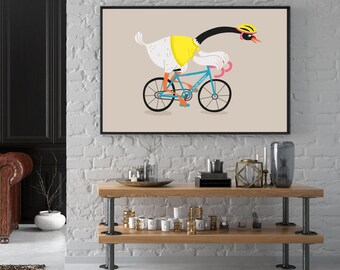 Silly Goose Art Print, Trendy Wall Art, Nursery Wall Art, Cottage Core Decor, Apartment Decor, Cute Animal Poster for Kids Room,cottagecore