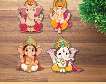 Ganesh 4 sticker. Esthetische stickers voor bullet journals, iPads, MacBooks en telefoonhoesjes. Hindoeïstische symbolen, religieuze en godenstickers als cadeau.