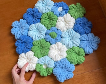 Handmade Crochet Flower Cushion,crochet pillow, dining chair cushion,bench cushion,chair pad,round colorful cushion