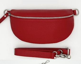 GENUINE LEATHER Crossbody Bag, leather fanny pack for women, leather shoulder bag, belt bag with patterned straps