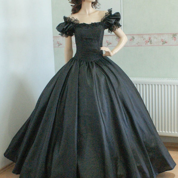 Robe victorienne Robe de bal Civil War robe de soirée reconstitution Robe historique Robe Crinoline Robe Sissi Robe Krinolinen Kleid