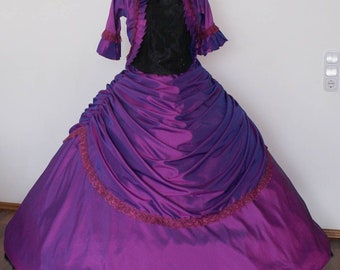 Victorian Dress Crinoline Dress Sissi Dress Biedermeier Dress Western Dress Purple
