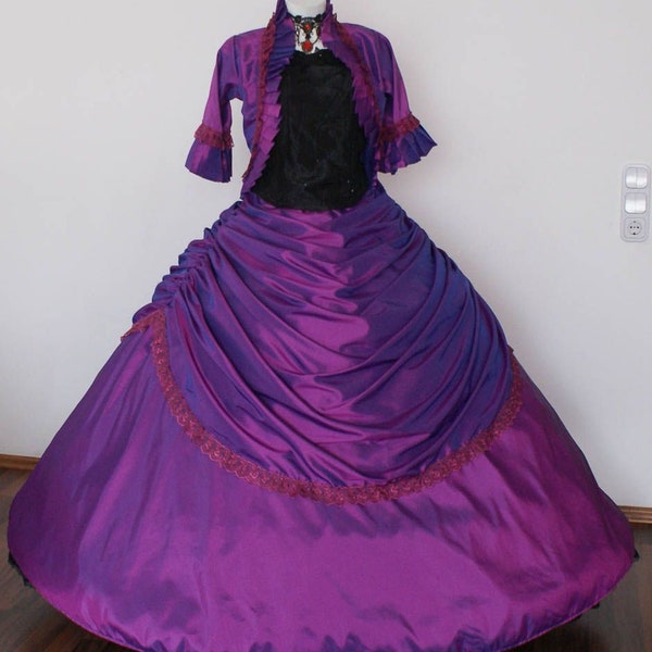 Robe victorienne Crinoline Robe Sissi Robe Biedermeier Robe Western Robe Violet