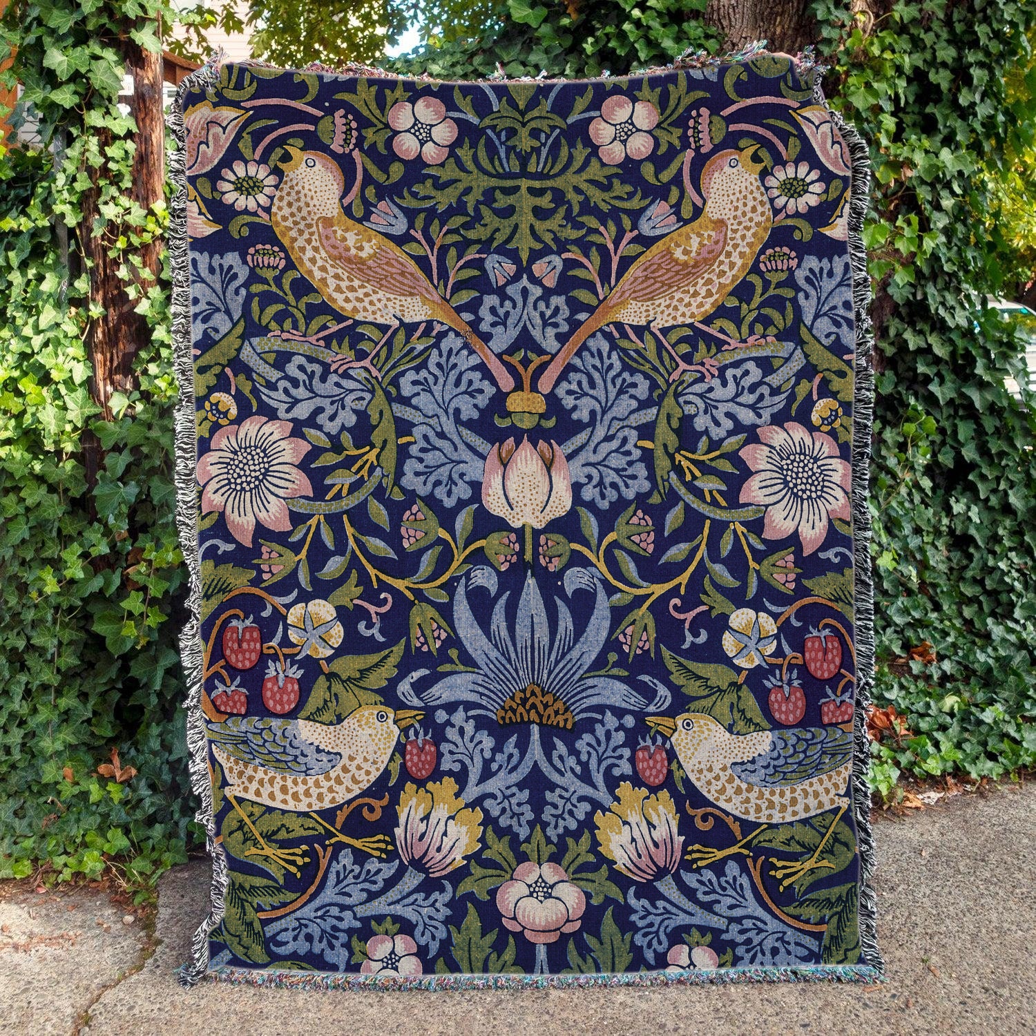 ⚓️模様ビンテージ毛布ブルーZAMBAITICOPERTIFICIO ITALY Blue floral vintage blanket - Etsy 日本