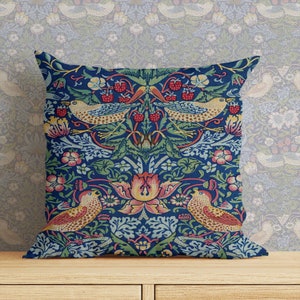 William Morris Throw Pillow Cove, Strawberry Thief Throws Pillow Cover, Morris Art Cushion Case, Art Nouveau Pillow Case, Housewarming Gift