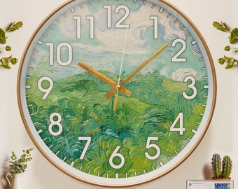 Silent Quartz Clock, Van Gogh Art Wall Clock, Retro Painted Circular Clock, Home Decoration, Housewarming Gift, Unique Clock Gift For Her