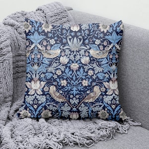 William Morris Cushion Cover, Vintage Strawberry Thief Pillow Case, Morris Art Cushion Case, Flower Throw Pillow Cover,Housewarming Gift Set