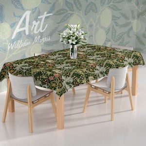 William Morris Vintage Tablecloth, Dinner Table Placemat, Waterproof Tablecloth, Restaurant Decoration, Unique Gift, Gift For Her