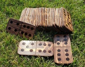 Giant Dominoes Double Six Set 28 Tiles Wooden Domino Lightweight Lawn Game Wooden Domino Playing Game Domino Wood Set