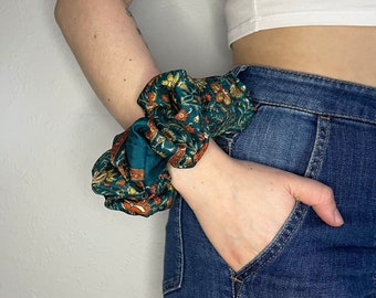 Scrunchie recycelter Sari Boho | Haargummi | Boho | Saree Haargummi | Haarband | seidene | XXL | Eco Fashion | Nachhaltige scrunchy | Haarbommel