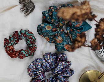 Gerecyclede Sari Boho Scrunchies | Haar Tie | Boho | Saree Haar stropdas