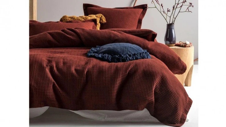 Waffle Linen Duvet Cover -  Canada