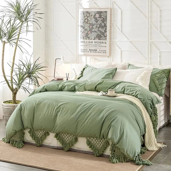 Green Bedding Set Etsy