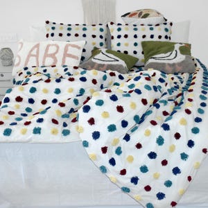 3-teiliger getufteter Bettbezug, Luxuriöse Ivory-Baumwollbettwäsche-Set Wohnkultur, Quiltbezug, Bettdecke mit Kissenbezug, Königin König, voller Bettbezug