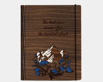 Inspirational Handmade Travel Notebook | Wooden Scrapbook | Travel Planner | Adventure album | Organizer Journal | Custom Hand Painted Book