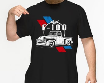 55-56 Ford F-100 Classic Pickup Unisex T-shirt, 1955 Ford Truck Shirt, Mens Graphic Tee, Gifts for Him, Fathers Day Gift