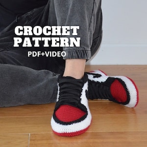 Crochet sneaker slippers pattern on sale
