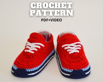 Geïnspireerd op gehaakt PATROON babyslofjes NB, gehaakte sneakers voor baby 6-9 maanden, doe-het-zelfcadeau voor baby, pdf- en videotutorial