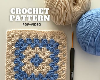 Invisible Seam Sewing Knitted Squares Together Granny Square Crochet  Pattern PDF Basic Basic Motif For Blanket