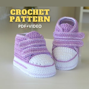 Crochet baby shoe pattern, boy girl infant sneakers, newborn soft sole booties, handmade baby shower gift, coming home outfit, pdf download