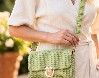 Crochet purse pattern PDF, small crochet bag tutorial with video, beginner friendly mini handbag