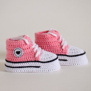 Crochet pattern baby booties, crochet baby shoe sneakers, crochet baby shoes pattern, newborn baby gift idea, baby shower gift infant image 4